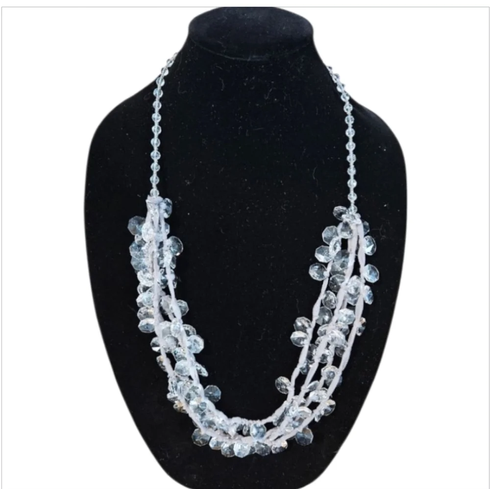 Chico's Sun Catcher Beaded Statment Elegant Crystal Beaded Necklace
